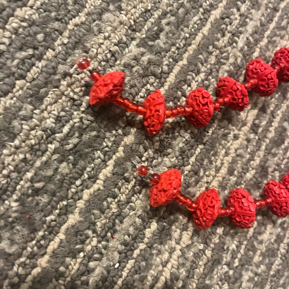 Vibrant Red Beaded Craft String - Picture 5 of 6